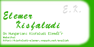 elemer kisfaludi business card